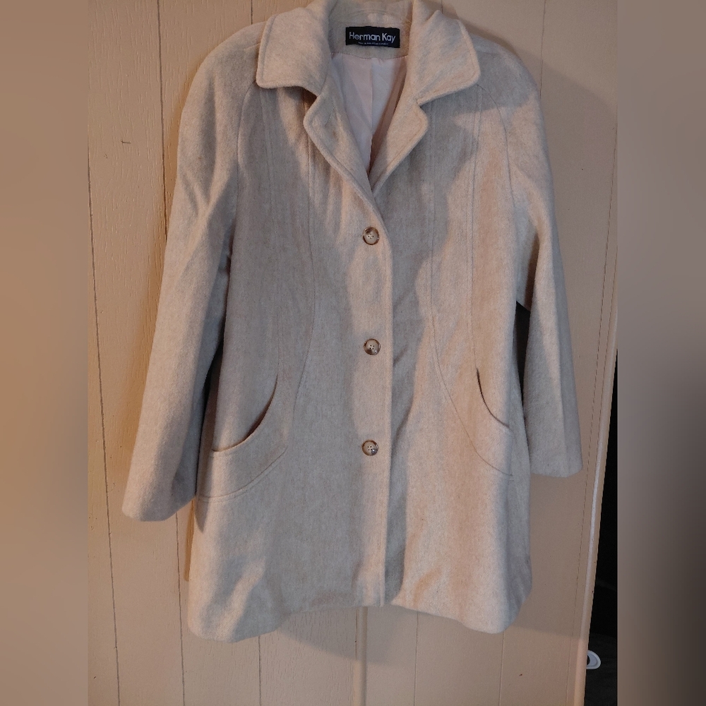 Harman Kay Wool Blend Vintage Light Tan Size 14 Coat